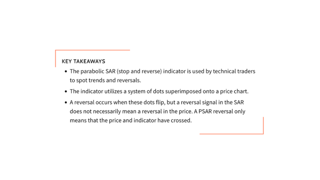 parabolic SAR takeaways from Investopedia